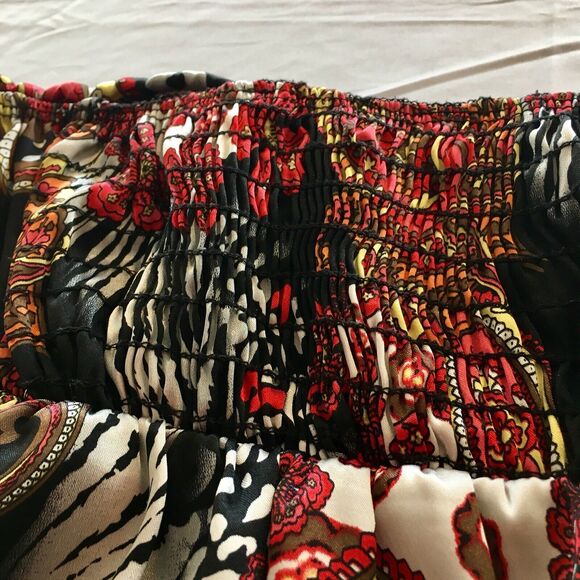 MOA MOA Womens Large Red Black Stretch Ruffled Empire Waist Sleeveless Dress - Picture 9 of 12